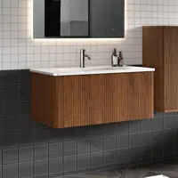 36" Bathroom Vanity with Sink, Modern Floating Vanity with Push Open Soft Close Drawer, Large Storage for Small Space 1