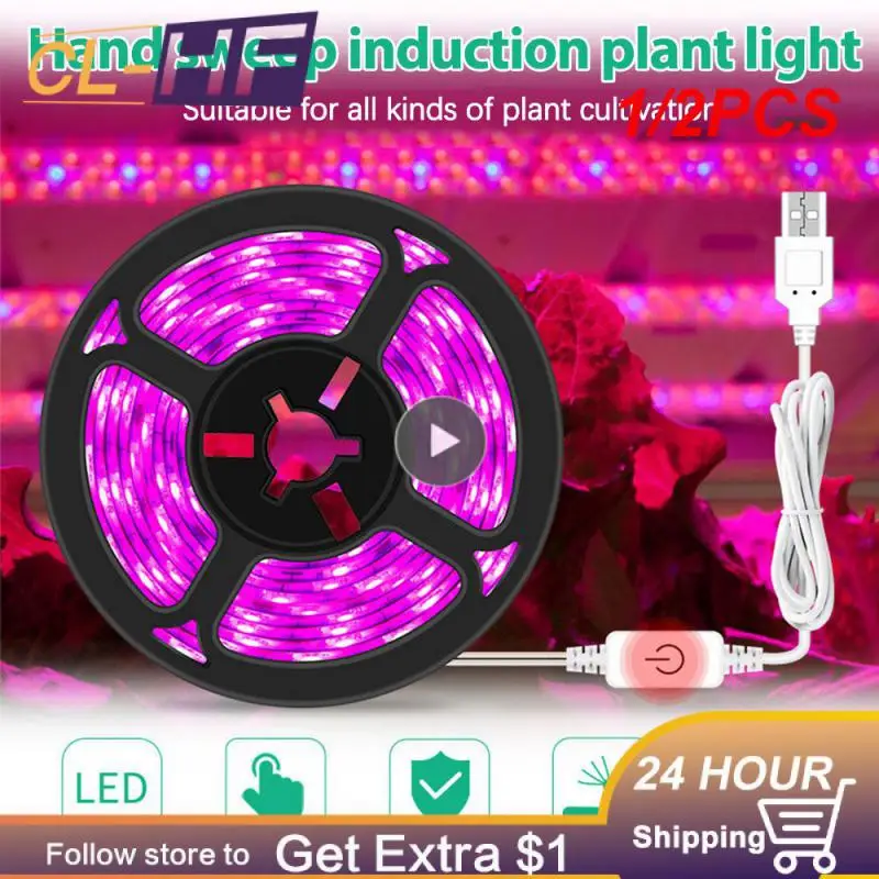 

1/2PCS 5V USB LED Grow Light Full Spectrum 1-5m Plant Light Grow LED Strip Phyto Lamp for Vegetable Flower Seedling Grow Tent