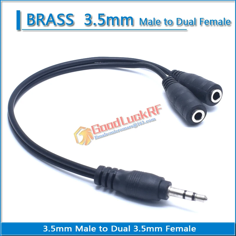 

3.5mm 1/8" inch Male to Dual 3.5mm Female Plug Coaxial Audio Adapter Converter Coax RF Adapters