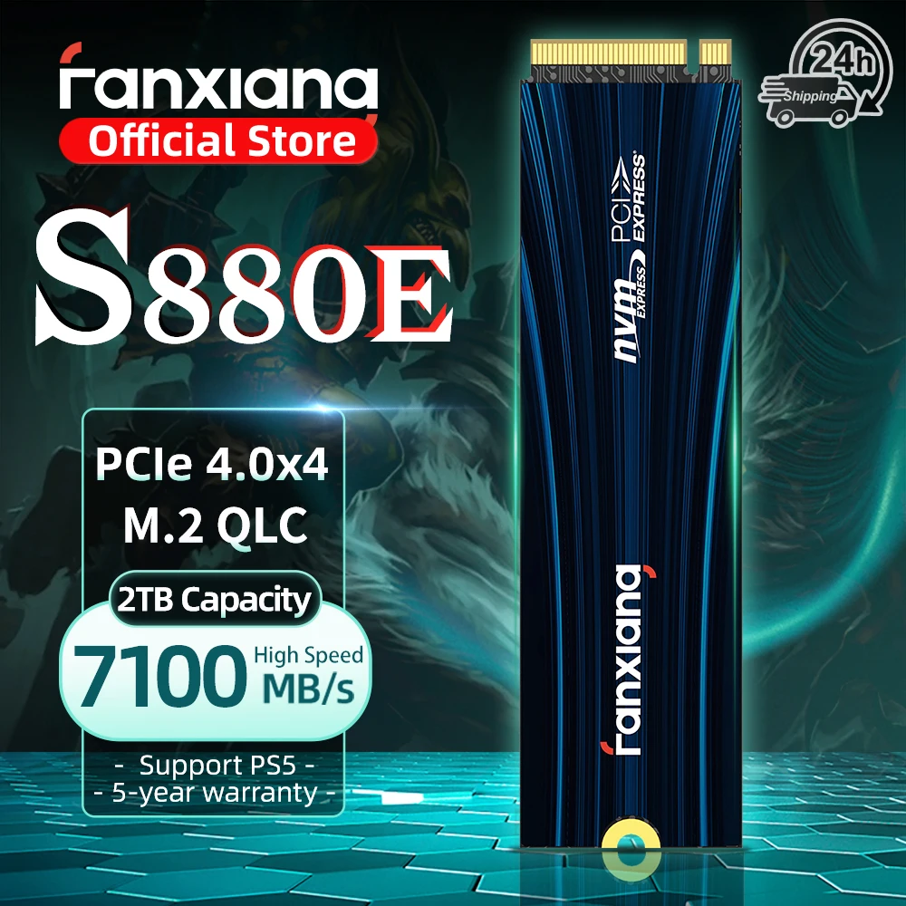 Fanxiang S880E M.2 SSD 7300 MB/s 1 TB/2 TB/4 TB M.2 NVMe SSD Laufwerk PCIe 4,0x4 Festplatte Interne Solid State Drive Für PS5 Laptop PC