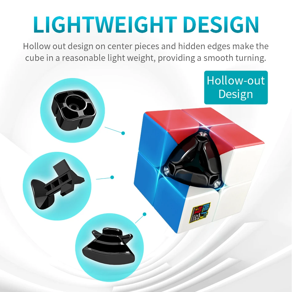 speed cube MoYu Meilong2 2x2x2 Magic Cube Meilong Stickerless Children Gift Adult Educational Professional Fidget Toys
