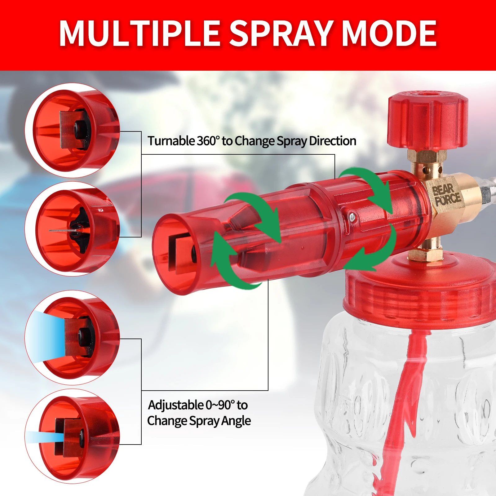 Pressure Washer Brass Snow Foam Lance Foam Nozzle Car Wash Foam Maker for Karcher Elitech Bort AR Bosch Pressure Washer 4
