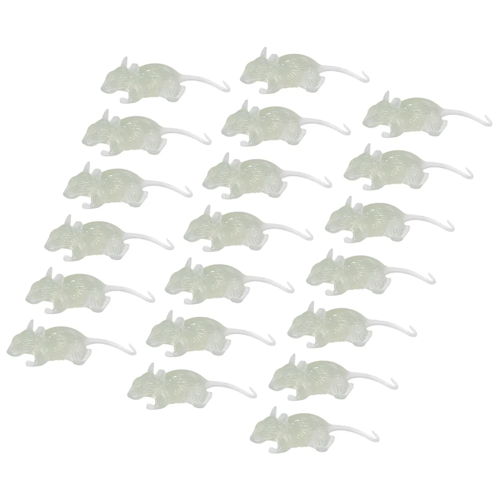 

20 Pcs Realistic Prank Mouse Halloween Toys Childrens Tricky Props Rat White Plastic