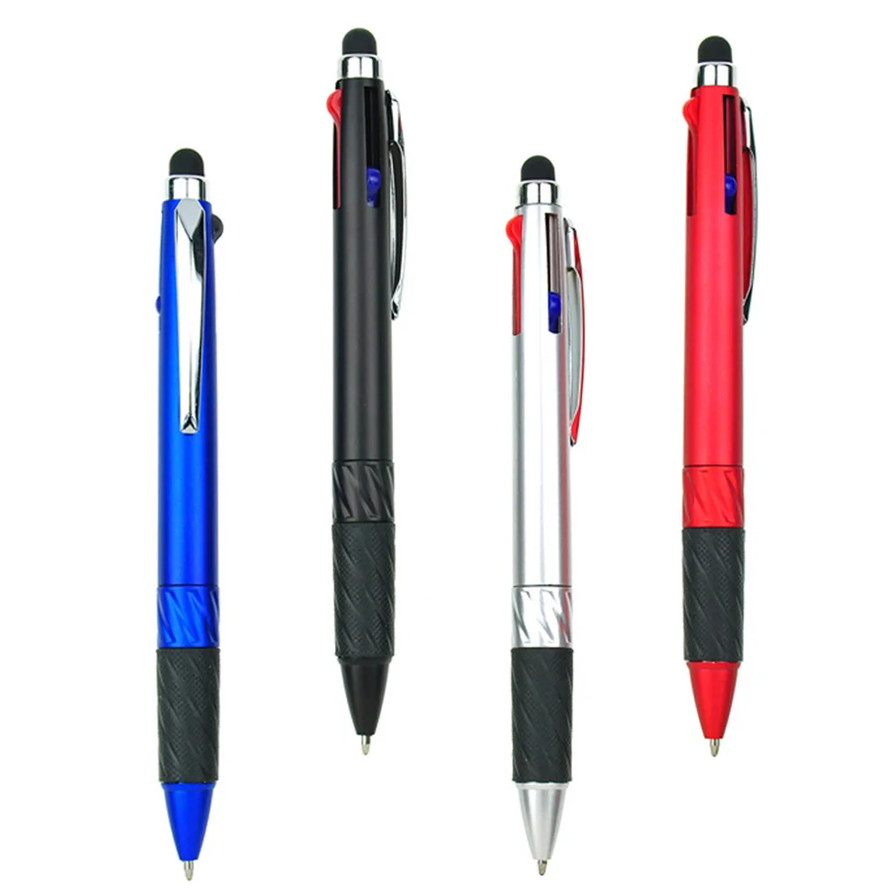

4 Pcs Multifunction Stylus Multipurpose Ballpoint Pens with Black Pilot Fountain Meeting Conference Creative Rotation Portable