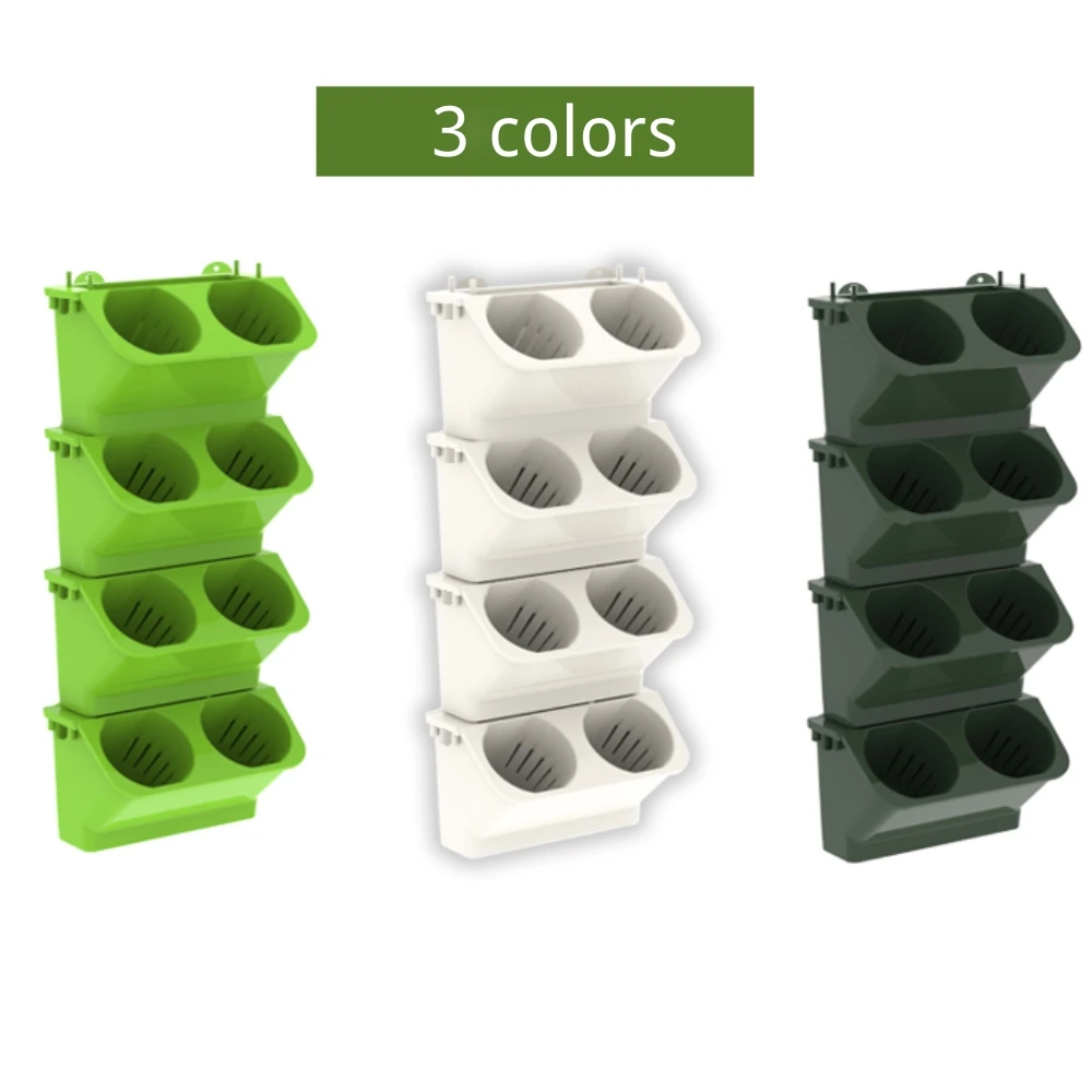 Description Picture 2 of item1Pc Stackable Wall Planter Garden Plastic Pots Self Watering Flower Pot Wall Hanging Vertical Succulents Plant Bonsai Pot Home