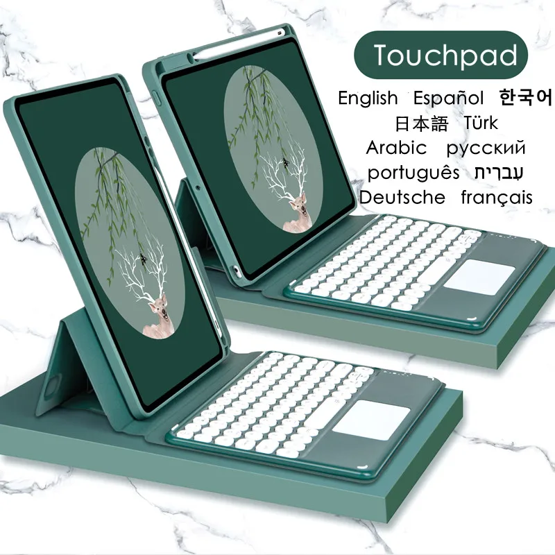Touchpad Teclado e Mouse para Ipad Mini Capa com Suporte para Lápis Capa para Ipad Mini6 8.3 Russo Coreano Espanhol