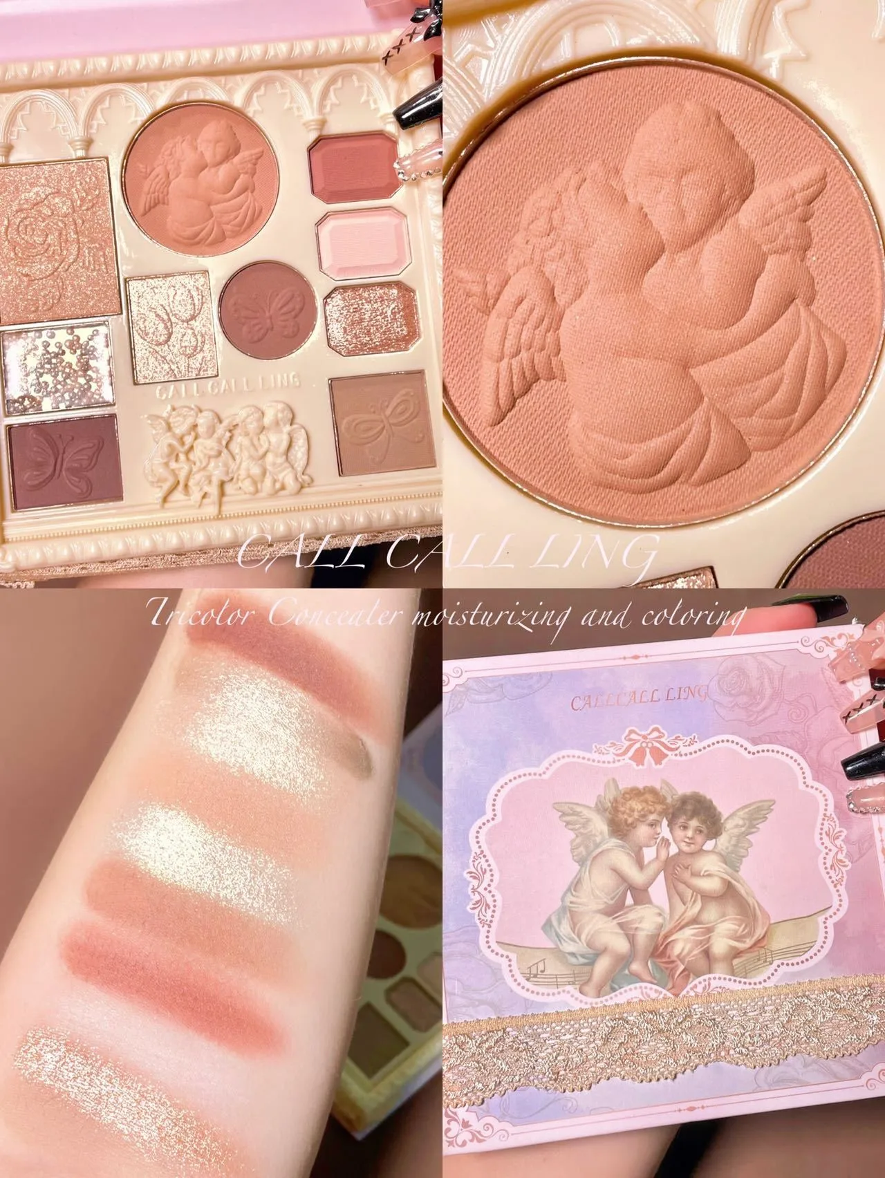 Eyeshadow palette Angel Embossed Eyeshadow Blush Highlight All-in-One Makeup Eyeshadow Palette