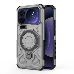Shockproof Rugged Armor Case with Rotable Metal Ring Stand and Anti - Drop Cover - Xiaomi 17 pro (Grey)