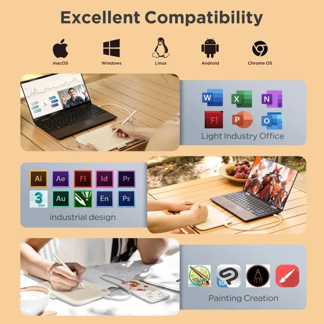 Ugee Q6 6*4 inch Graphics Tablet Digital Pen Tablets with Tilt Function 6 Express Keys 8192 Levels for Android mac Windows 6