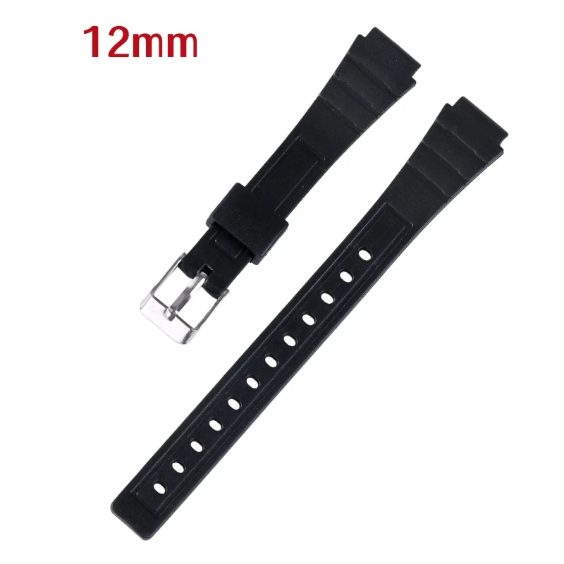 Black Silicone Sports Watch Strap - Unisex Rubber Band