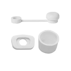 Silicone Cup Straw Cover with Dust-Proof Cap and Pen Holder, Leak-Stopper Mug Accessory (White)