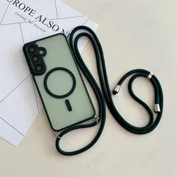 Crossbody Lanyard Magnetic Phone Case with Ultra - Durable Design - Galaxy S23+ (Black Green)