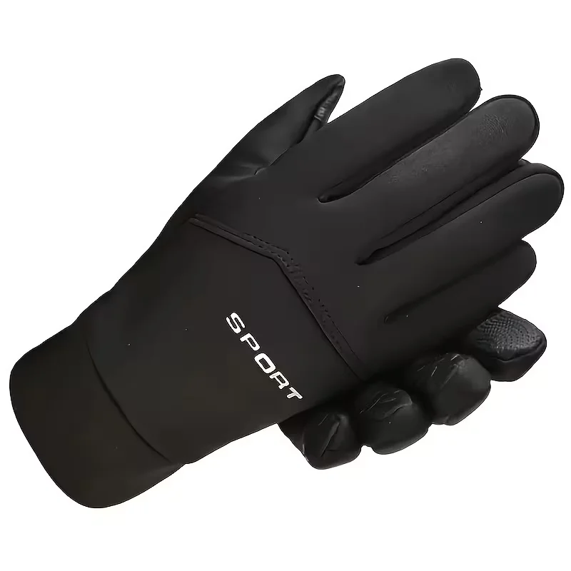 1Pair Men's Warm Gloves, Winter Cycling Gloves, Fishing Gloves, Sports Gloves, Touch Screen Usable