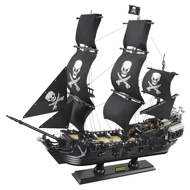 

Black Pearl Sailboat Pirate Ship Model Building Blocks MOC Bricks Set Gifts Educational Toys For Children