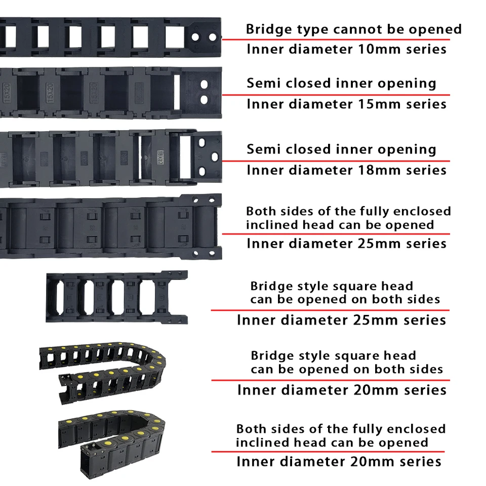 Catena Portacavi Plastica Nera 18x37mm - 1 Metro Flessibile Per Cavi E Tubi | Kit Connettori Incluso - Foto 8