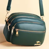 Sac à main en cuir souple pour femme, multi-poches, résistant à l'usure, sac messager de luxe, sac à main pour femme, haute qualité, mode initiée 2