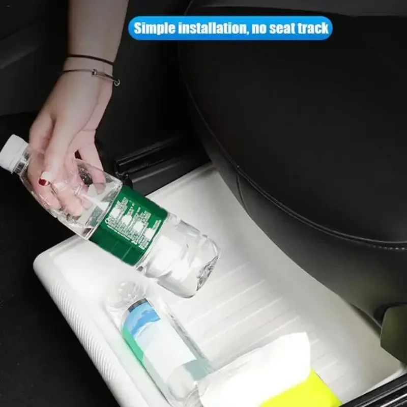 For Tesla Model Y Under Seat Storage Box Case Car Seat Organizer Vehicle Underseat Drawer Holder Interior Tray