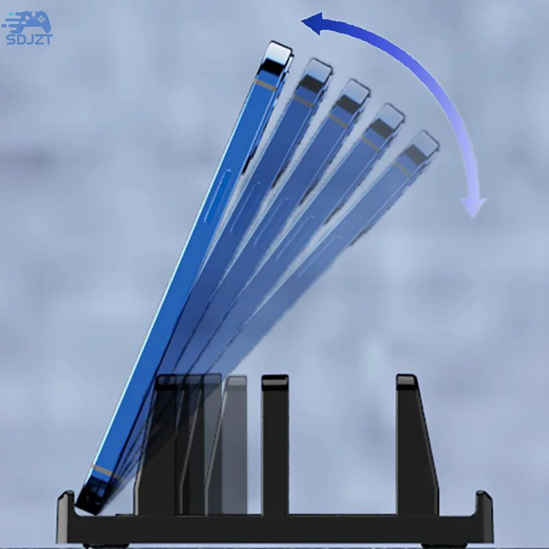 이중 슬롯 조절식 수직 노트북 스탠드 ABS 플라스틱 4in 1 디자인 맥북 크롬북 서피스 HP 델 북 아이패드용 공간 절약
