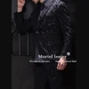 Exquisite Gemstones Beaded Suits Men Double Breasted Prom Blazers Customized Groom Wedding Tuxedos Slim Fit  Costume Homme 2025 1