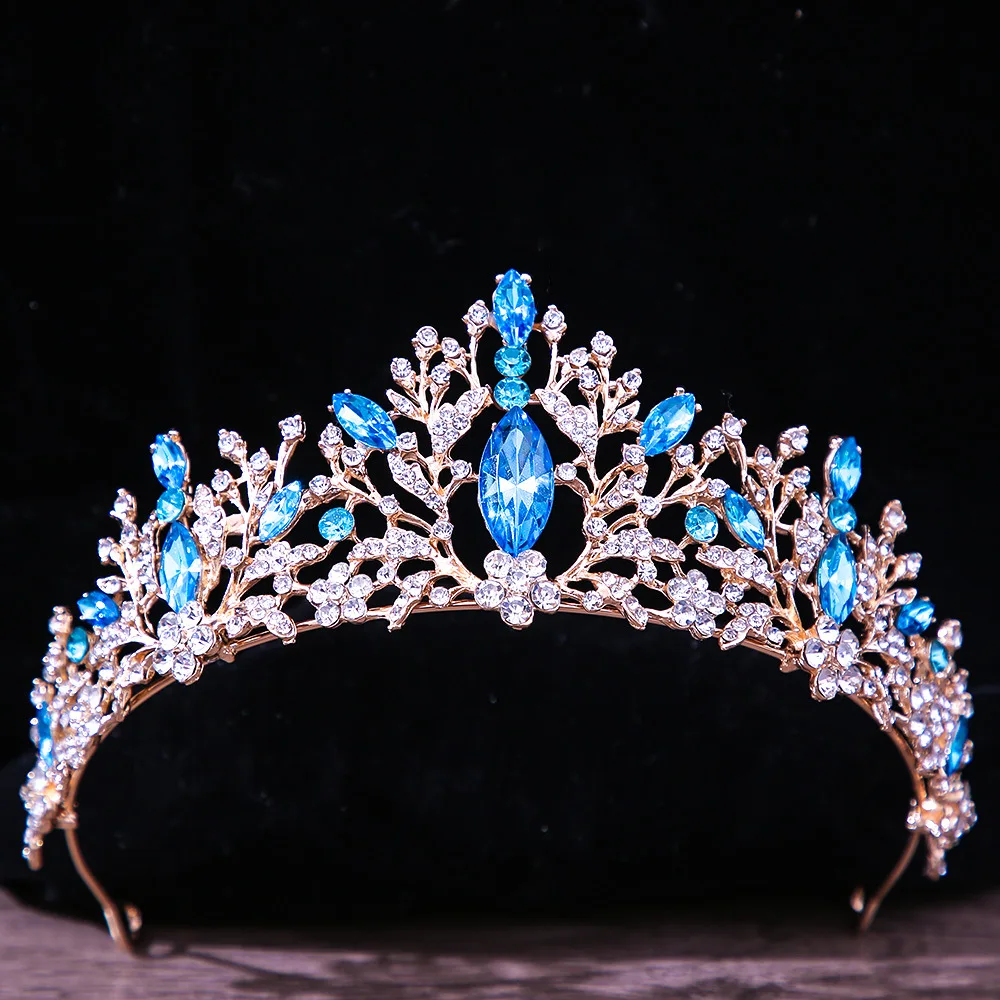 DIEZI Baroque Vintage Princess Queen Bridal Crown Headwear Crystal Tiara For Women Wedding Crown Hair Dress Accessories Jewelry