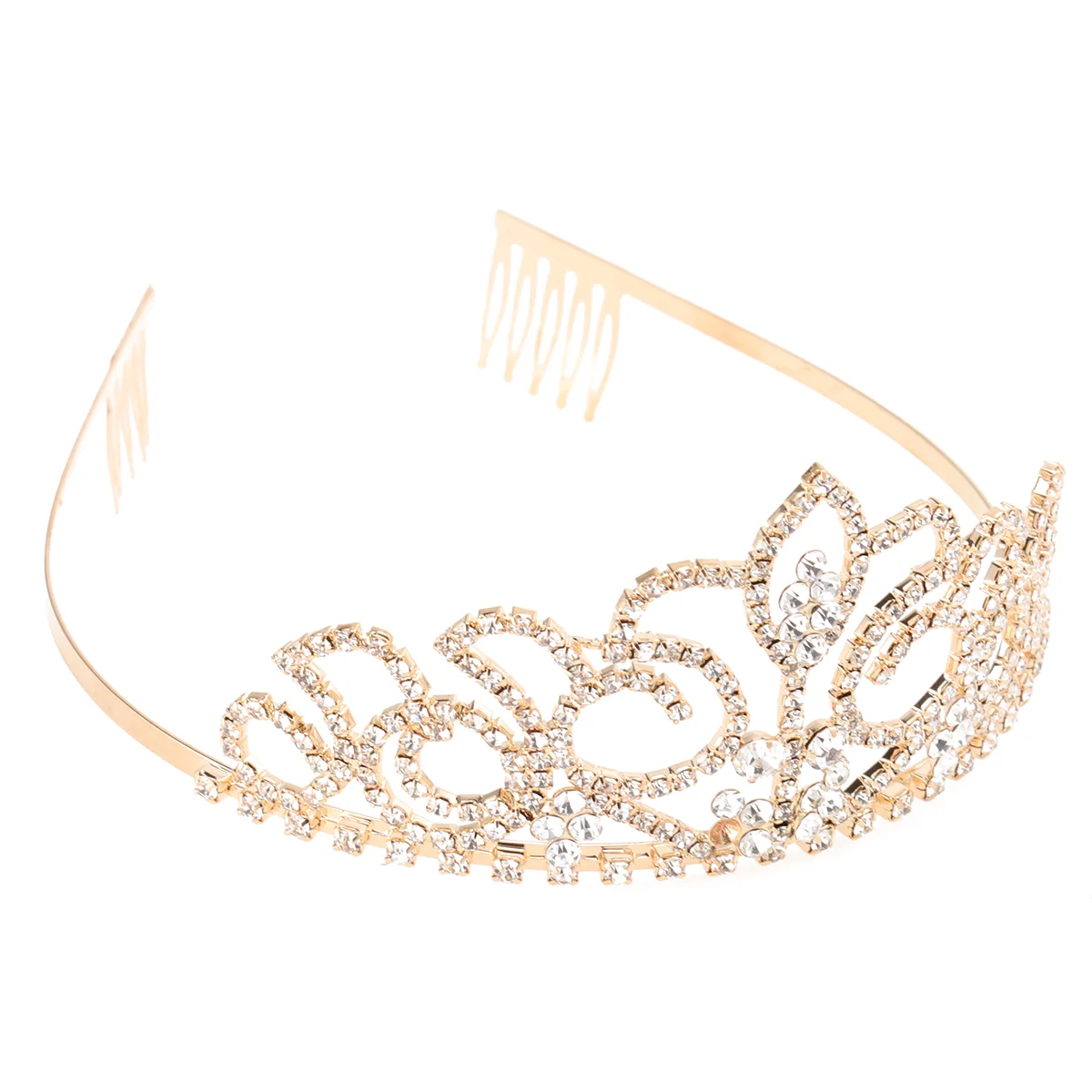 

Gold Hair Accessories Crown Headband Crystal Rhinestone Bridal Tiara Headgear Bride