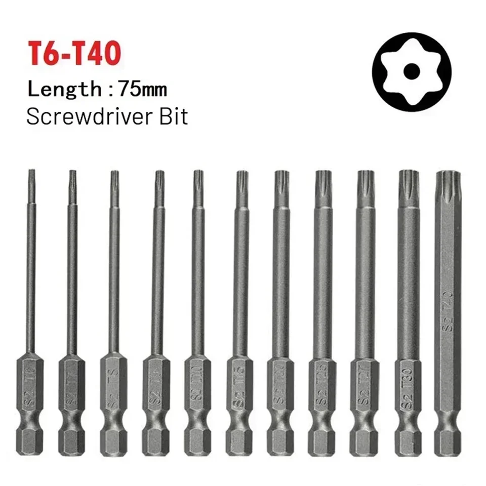 CoCud Embouts Magnétiques à 7 Points, Tête Tt27, Tige Hexagonale De 1/4", Longueur De 2", Embouts De Tournevis Torx Inviolables à 7 Points En Acier S2, 1 Pcs