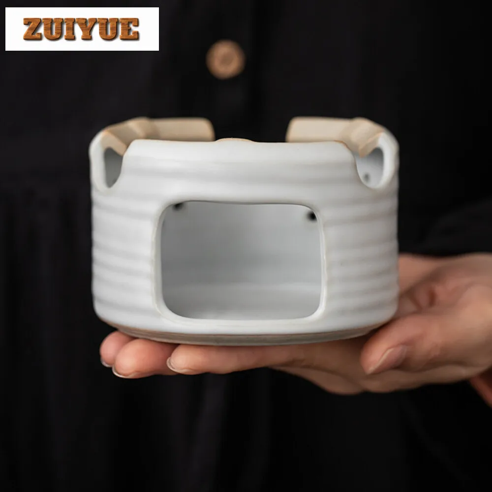 Coarse Pottery Handmade Tea Warmer Household Candle Teapot Warmer Zen Tea Stove Kettle Stand Items Equipment Collections