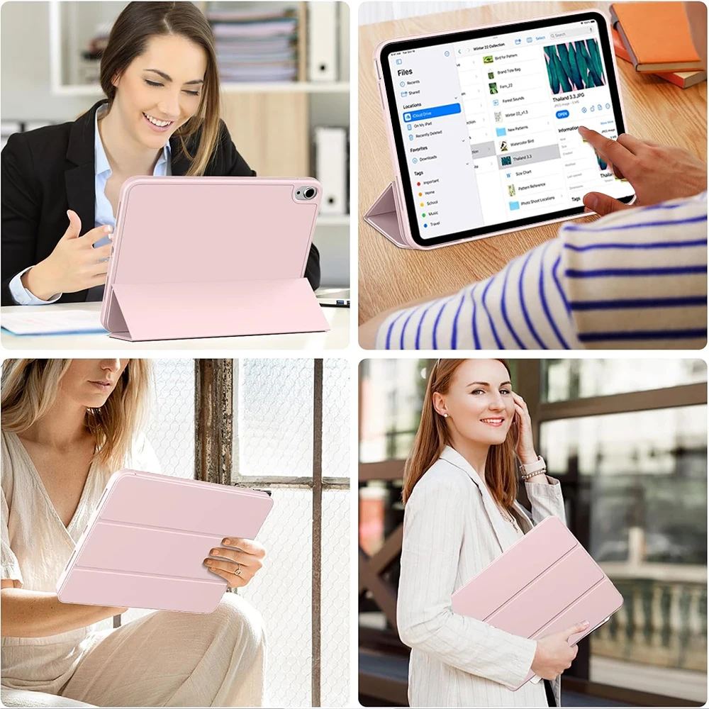 Premium Faux Leather Tri-Fold Tablet Case with Auto Sleep/Wake Functionality
