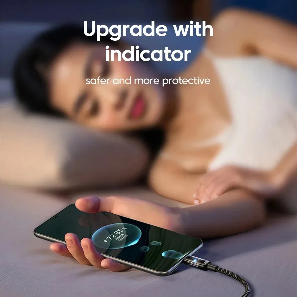 240W USB C Quick Charging Cable Nylon Braided Transparent USB Type C High-speed Charger Wire for Samsung Huawei Xiaomi Data Line