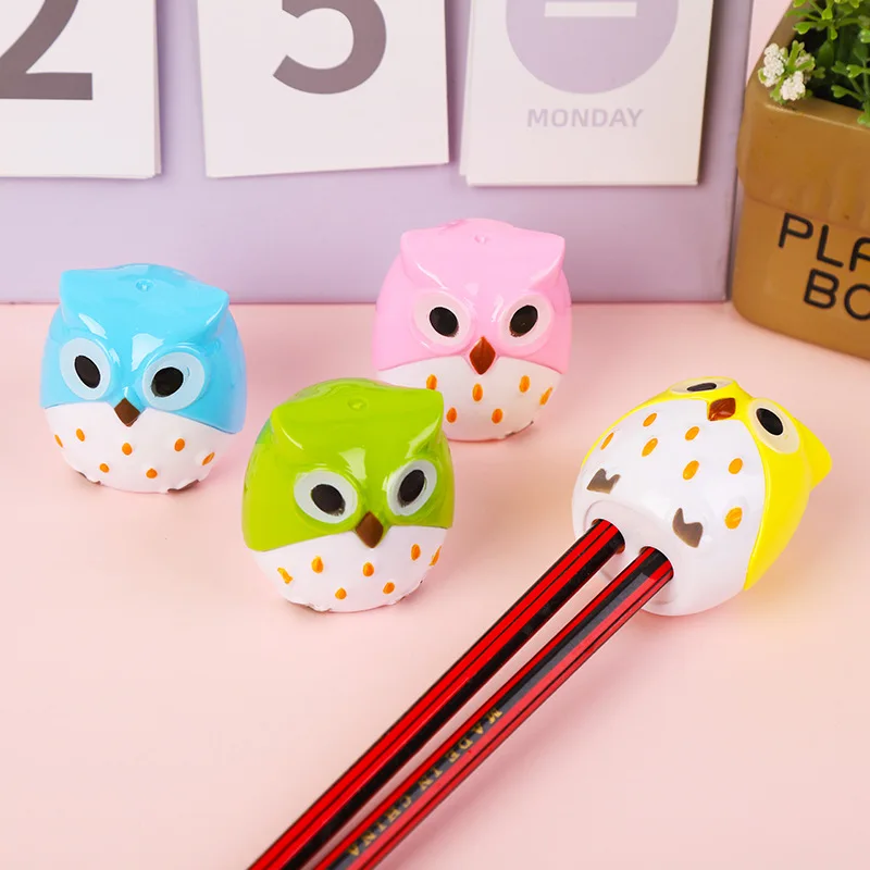 

Cartoon Cute Owl Pencil Sharpener Creative Double Hole Pencil Sharpener School Students Stationery Kawaii Gift Pencil Sharpener