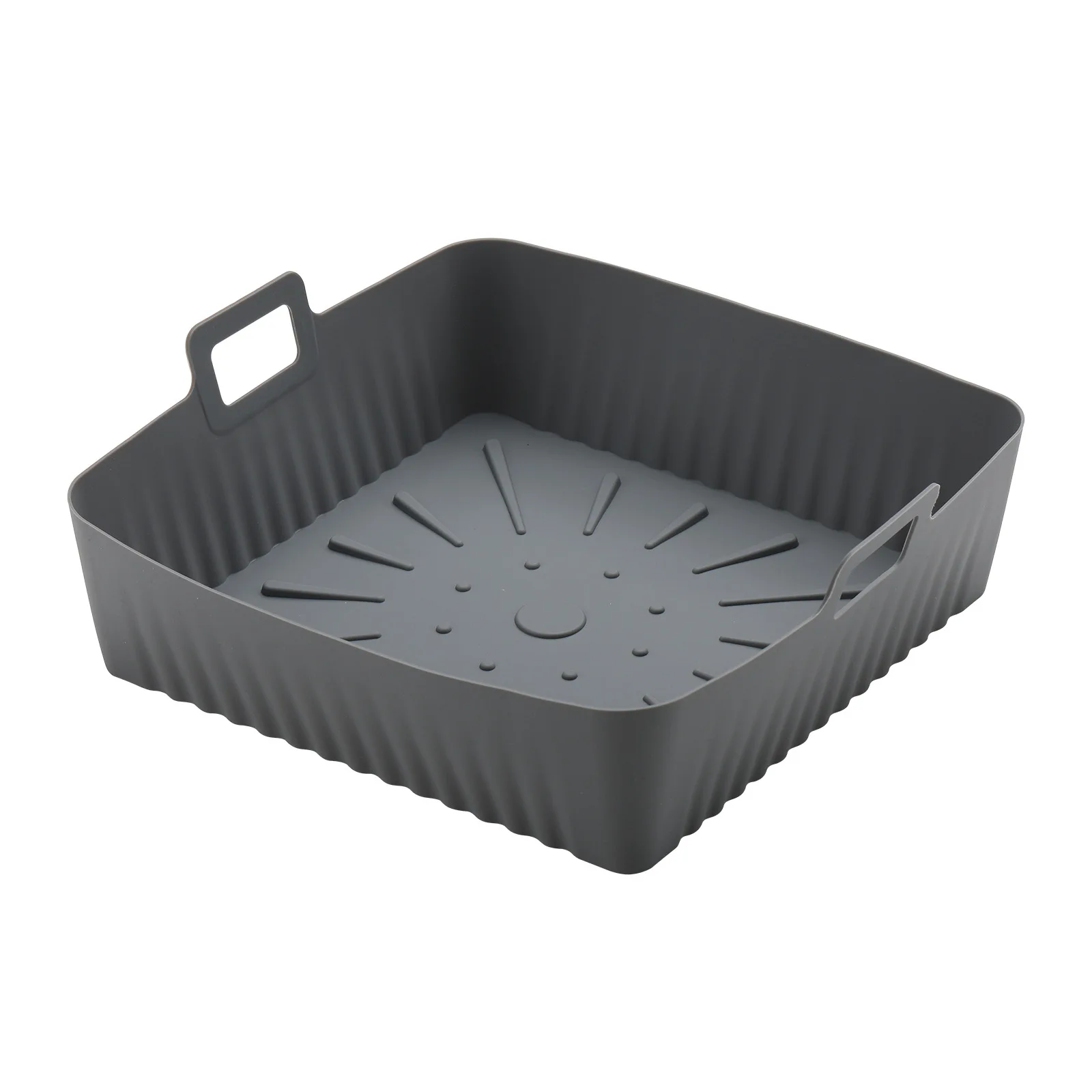 XXL 9-Inch Silicone Air Fryer Liners - 23cm Square Reusable Baking Tray, Oil-Free & Dishwasher-Safe