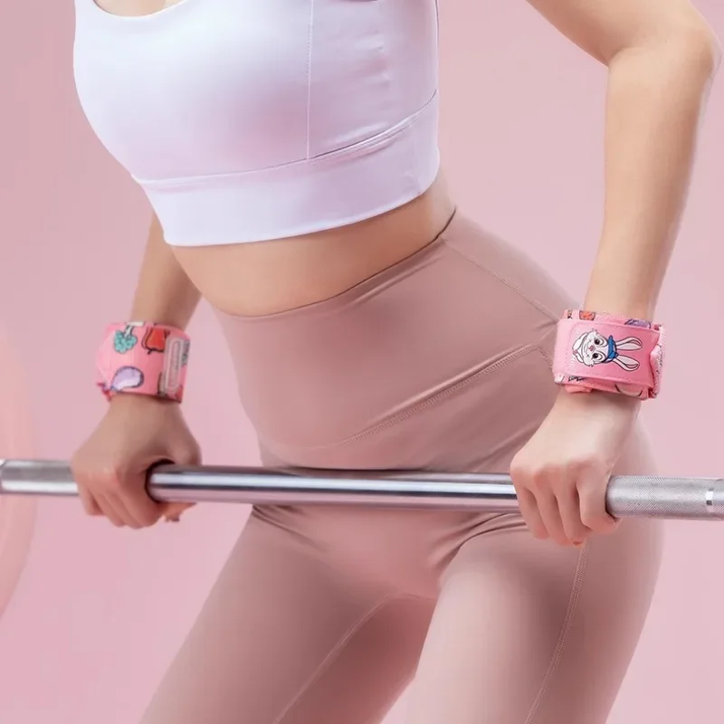 Women Pink Cute Rabbit Wristband for Fitness Elastic Gym Wrist Wraps Pull-up Rowing Train Wrist Support Weightlifting Wristband