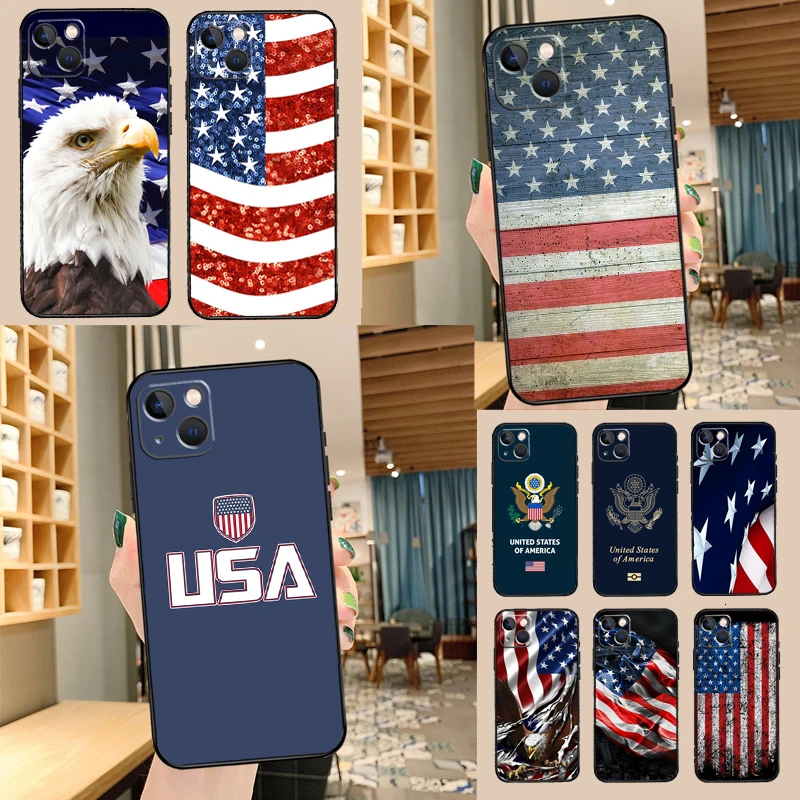Чехол с американским флагом для iPhone 14 15 Pro Max SE 2020 XS XR X, чехол для iPhone 11 12 13 Pro Max Mini 7 8 Plus