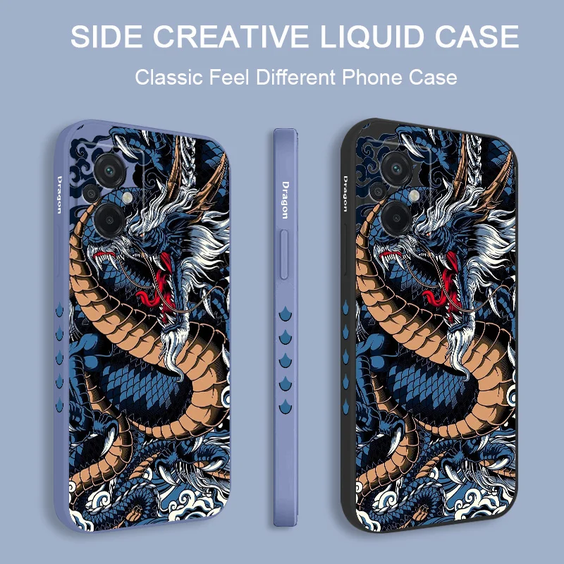 Чехол для телефона Roaring Dragon для Xiaomi Poco M6, X6, F6, M5, M5S, F5, X5, F4, X4, M4, F3, X3, M3, F2, X2 Pro, C40, 4G, 5G GT, жидкий силиконовый чехол (art.: 3920c19bfcdd2) - 3920c19bfcdd2