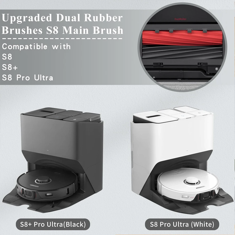 For Roborock S8 Pro Ultra Accessories Mop Main Brush Hepa Filter Dust Bag Cleaning Rolling Brush Robot Vacuum Parts