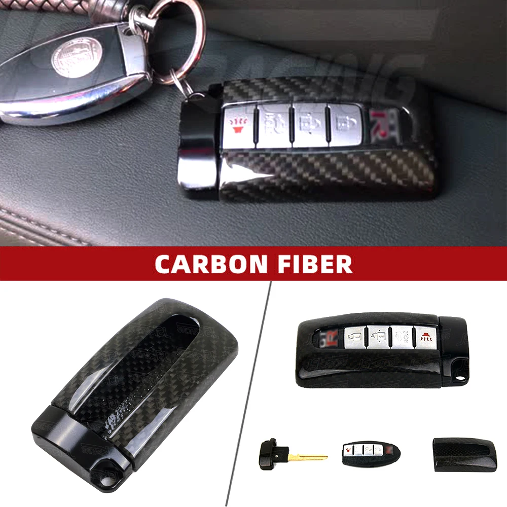 

Dry Carbon Fiber Key Fob Cover For Nissan Gtr R35 2008-2016
