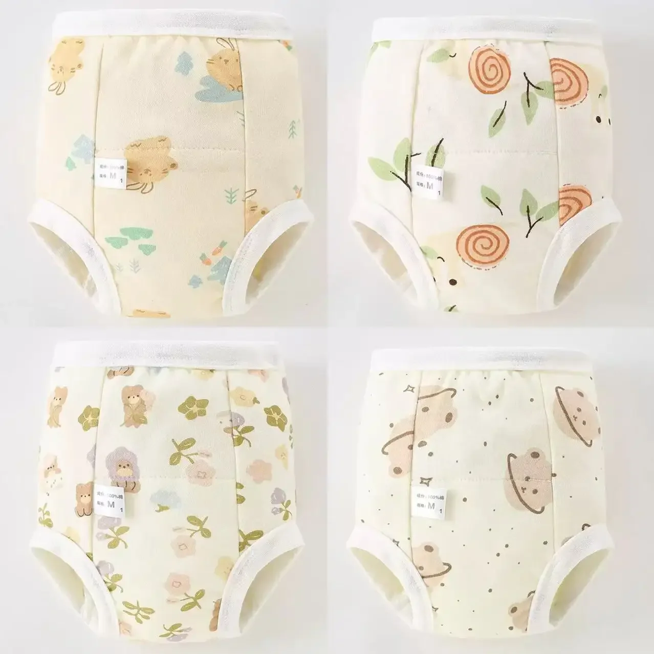 4-Pack Eco-Friendly Waterproof Cotton Toddler Training Pants