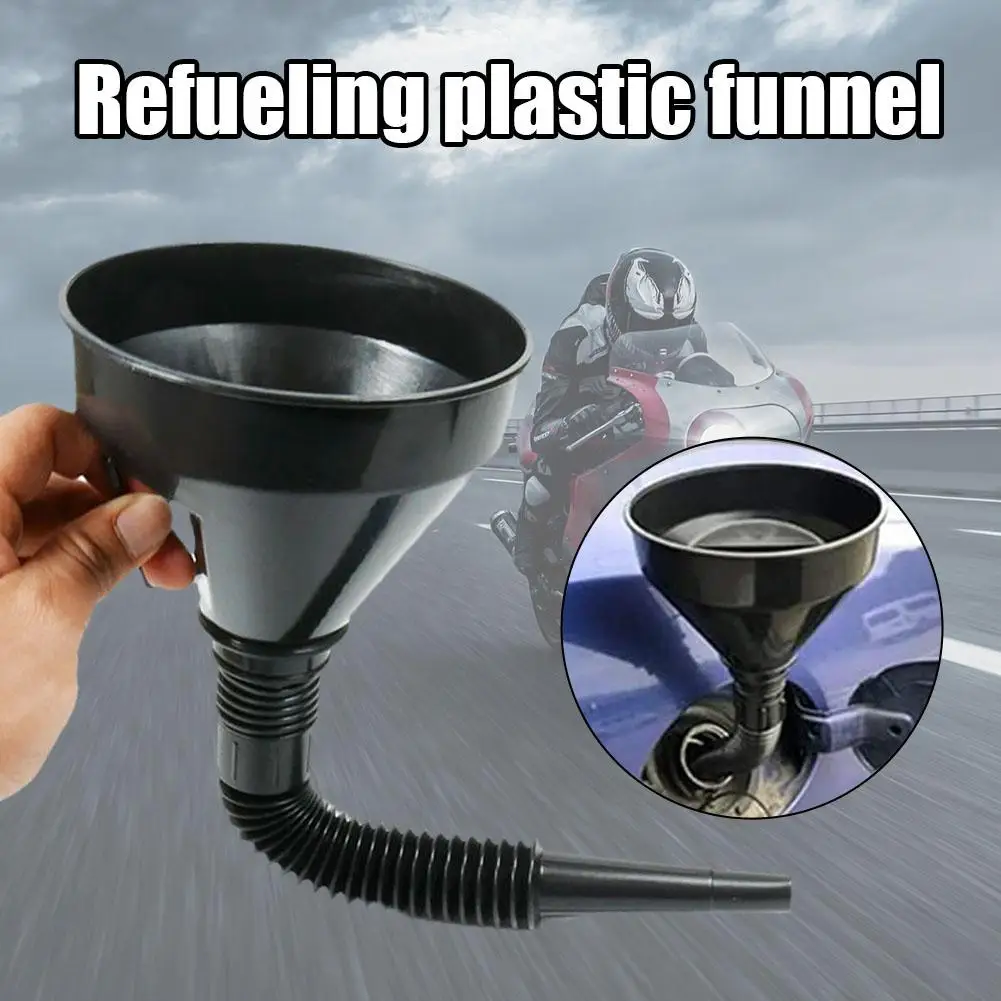 

Plastic Car Motorcycle Refuel Gasoline Engine Oil Funnel Funnels Mouth Repair Funnel Refueling Car Car Long Moto Filling To C5R8