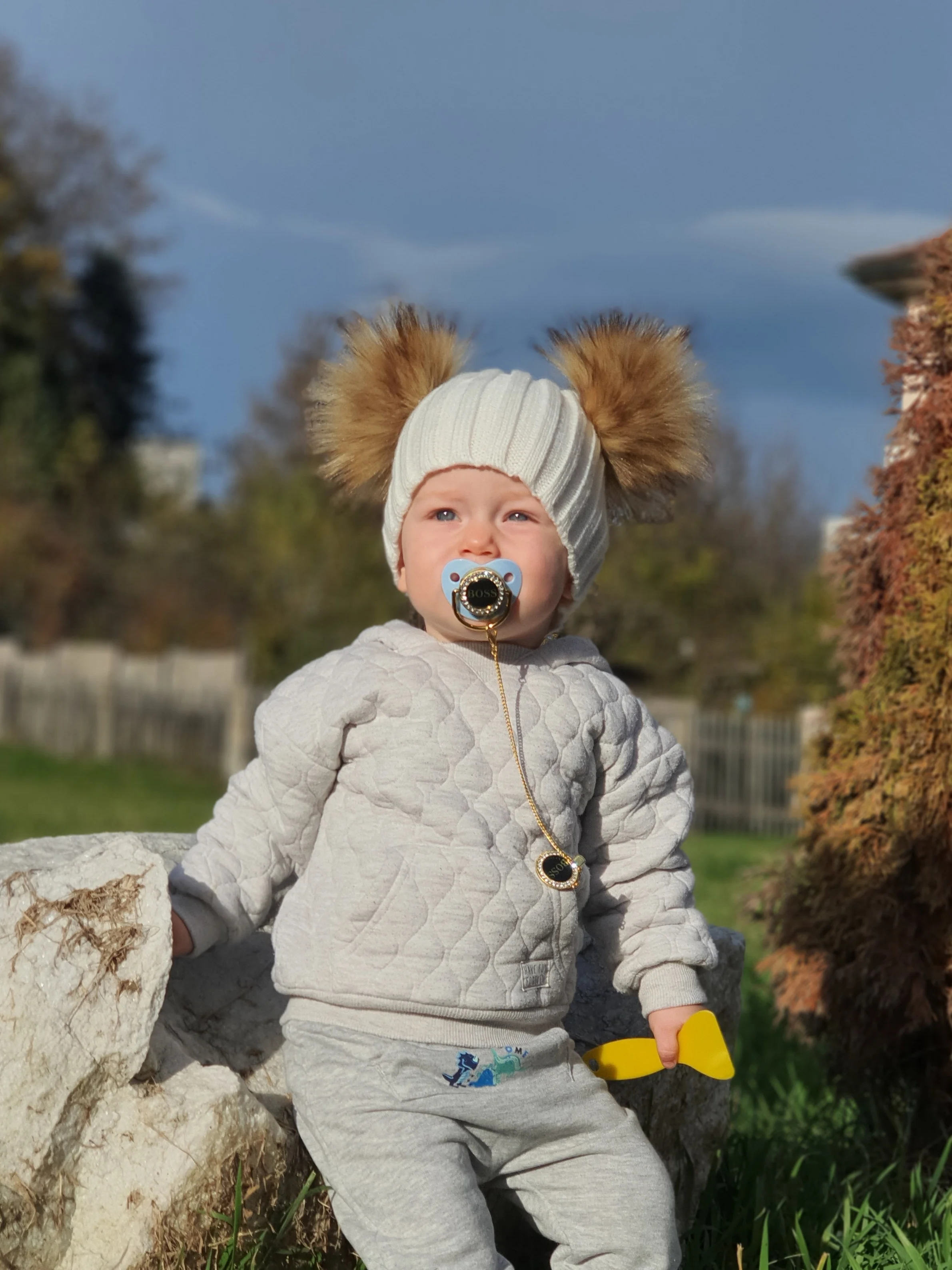 Baby Hat Knit Hat Baby Photography Props newborn winter toddler baby kids bow tie Butterfly Knot Melamed hat cap beanie with 2 pom poms ears for boys and girls props