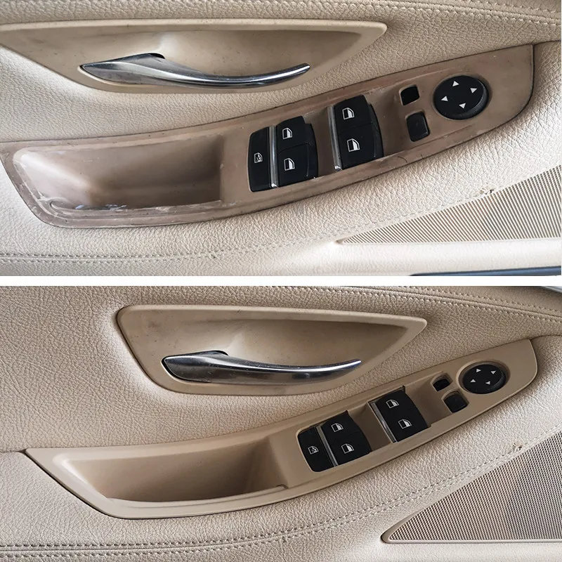 BMW 5 시리즈 F10 F18 2011 2012 2013 2014 2015 2016 2017 차량용 실내 도어 손잡이 보호 커버 카본 텍스처 트림