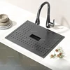 Hidden Bar Sink Stainless Steel Kitchen Sinks Embossed Single Slot with Lid Balcony Garden Coffee Shops Small Washing basin 1