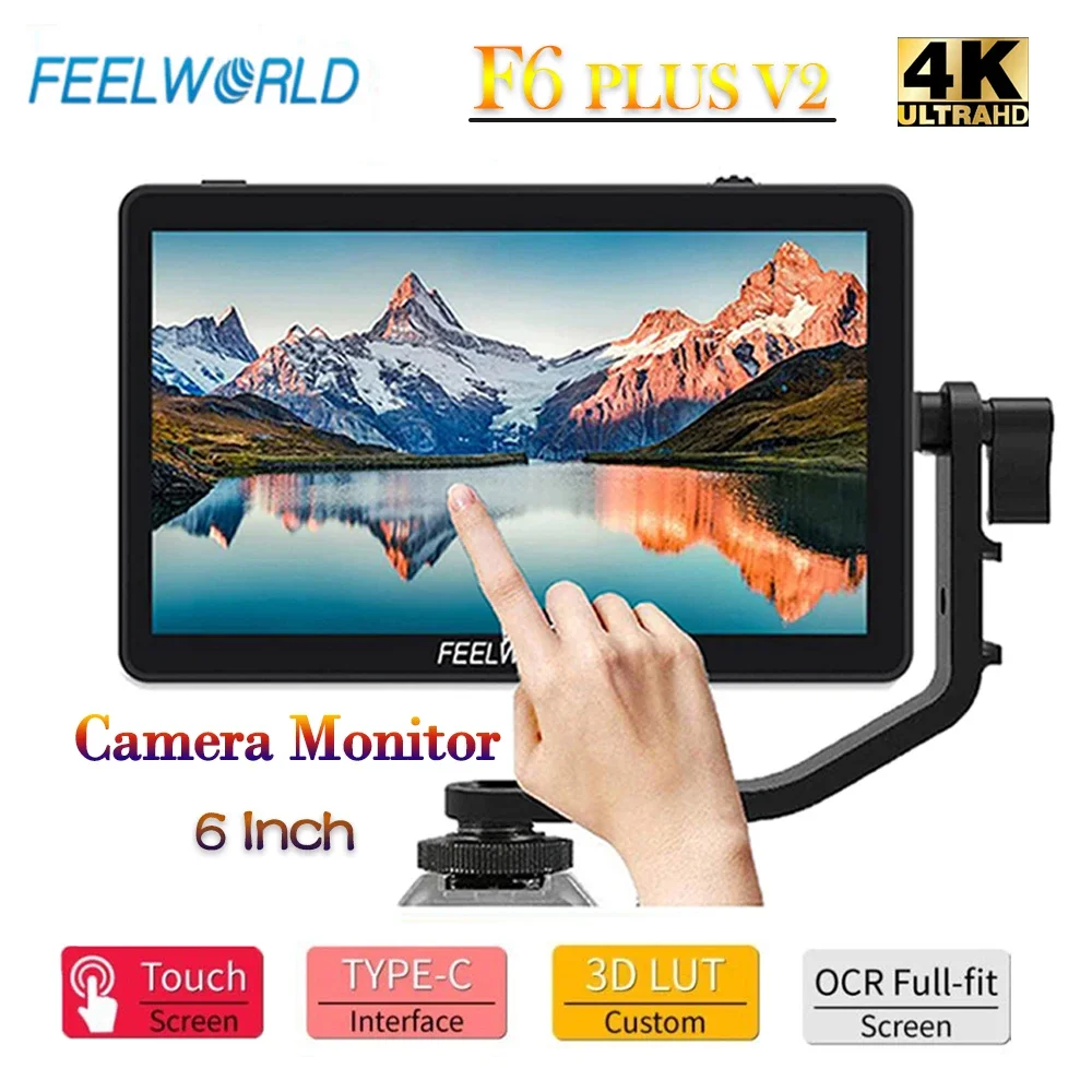 FEELWORLD F6 PLUS V2 6 Inch Camera DSLR Field Monitor 3D LUT Touch Screen IPS FHD 1920x1080 Video Focus Assist Support 4K HDMI