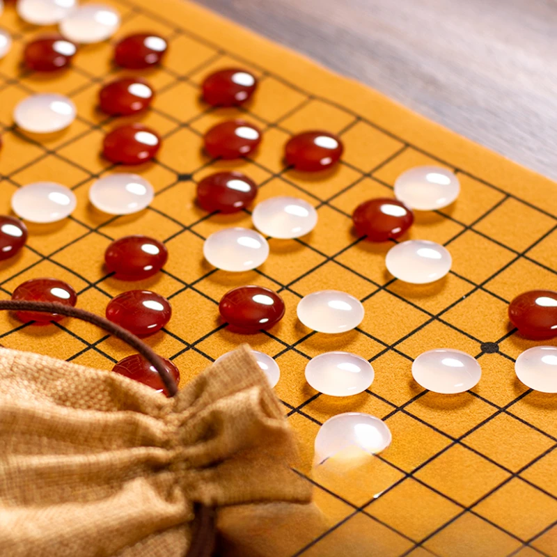 천연 붉은 마노 5 행 고 화이트 크리스탈 옥 구름 Yongzi 정통 경쟁 어린이 성인 대나무 항아리 세트 Spiele