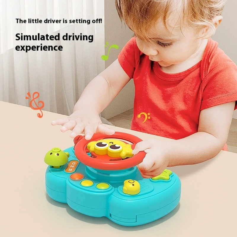  교육 스티어링 휠 장난감 감각 놀이 사운드 버튼 활동 장난감 15UB