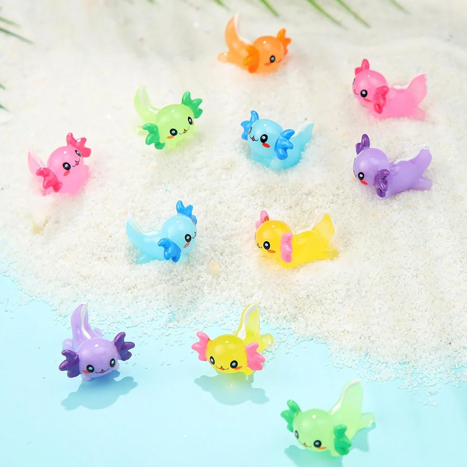 35 mini Axolotl in resina, piccole statuine Axolotl in miniatura