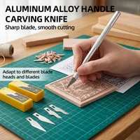 Aluminum Alloy Handle Carving Knife SK5 25° Blade with SK2 25° & 45° 0.5mm Blades for DIY Craft Art Cutting Engraving 6