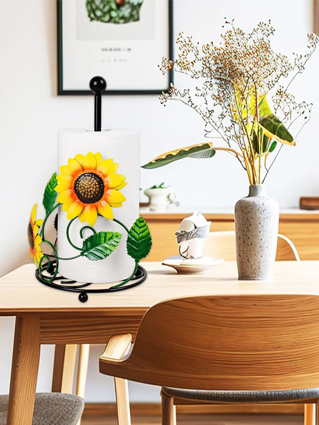 Sunflower Kitchen Tissue Rack Creative Home Storage Rack Roll Paper Rack Storage Rack Cling Film Fresh Keeping Bag Storage Rack 3