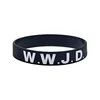 1 PC What Would Jesus Do WWJD Silicone Bracelet 1/2 Inch Wide Christian Bible Verse Wristband Black 6