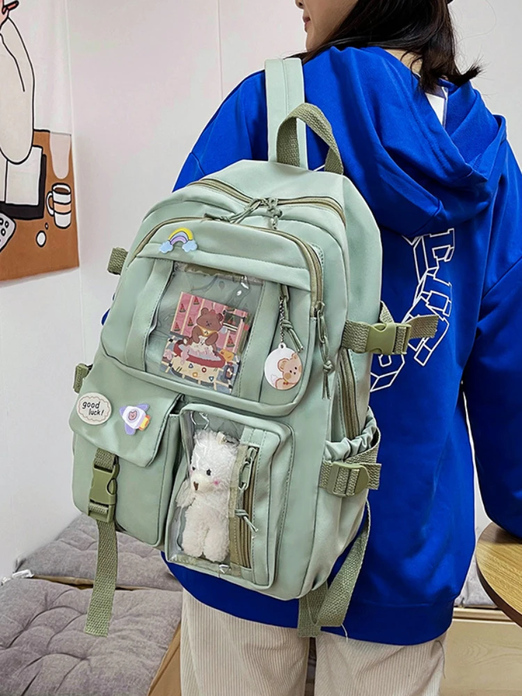 2023 New Children's Backpack Student Kawaii High School Backpack Large Capacity Schoolbag Girl Fashion Leisure Luxury Handbag