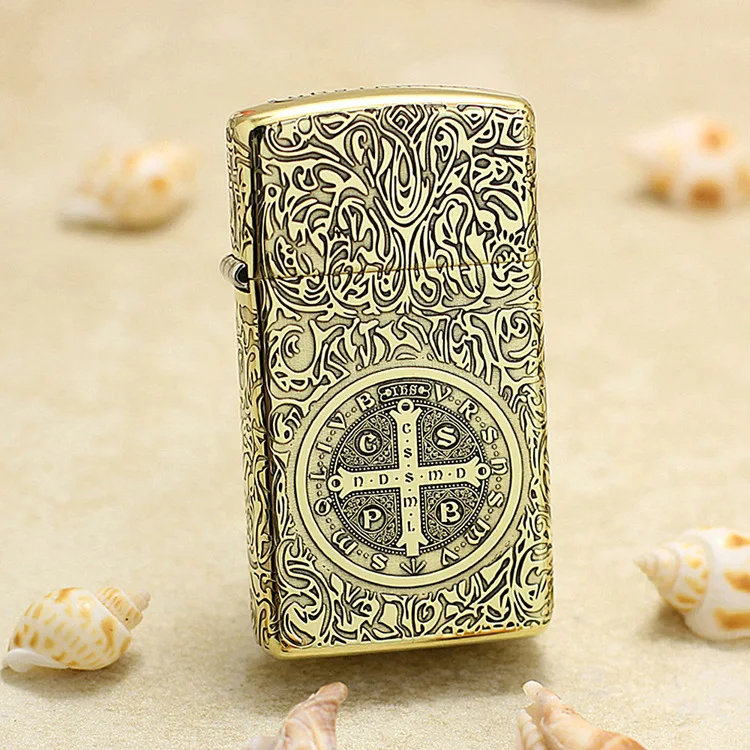 

Genuine Zippo Narrow Constantine oil lighter copper windproof cigarette Kerosene lighters Gift with anti-counterfeiting code